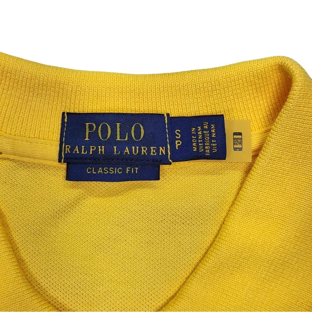 Polo Ralph Lauren Mens Classic Fit Short Sleeve Polo Shirt Yellow Small‎ S